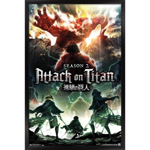 Trends International Attack on Titan - Season 2 Teaser One Sheet Framed Wall Poster Prints - 1 of 4