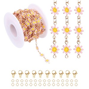 Unique Bargains Copper Jewelry Making Lobster Clap Flower Chain 16.4ft 1 Roll - 1 of 4