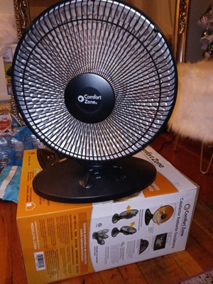 Comfort Zone 1500 Watt Electric Oscillating And Adjustable Tilt Radiant  Dish Heater Cz998 Black : Target