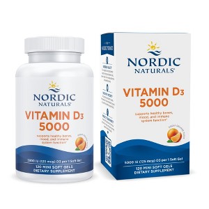 Nordic Naturals Vitamin D3 5000 - Potent Vitamin D3, Bone Health, Orange 120 Ct - 1 of 4