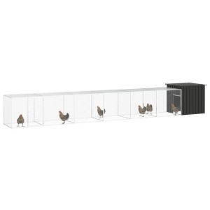 vidaXL Chicken Cage Anthracite Galvanized Steel 275.6 x 35.8 x 39.4 in - 1 of 4