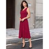 INSPIRE CHIC Women's Business Office V Neck Sleeveless Faux Pockets A-Line Midi Dresses - 4 of 4