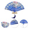Unique Bargains Hot Stamped Floral with Tassel Folding Fan 1 Pc - 3 of 4