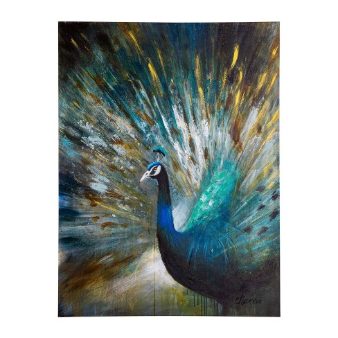 Peacock Prowess Unframed Wall Art - Yosemite Home Decor