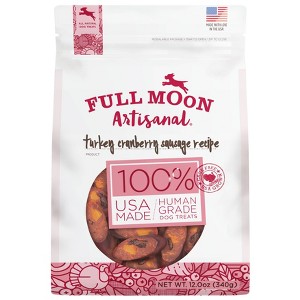 Full Moon Artisanal Turkey Cranberry Sausage Flavor Recipe Chewy Dog Treats - 12oz - 1 of 4