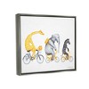 Stupell Industries Savanna Animals Riding Bikes Bicycles Yellow Accent Floater Canvas Wall Art - 3 of 4