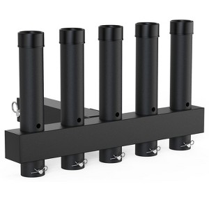 Fishing Rod Holder for Car, 5 Link Tube for 2'' Hitch Receiver, Angle Adjustable Stainless Steel Fishing Pole Rack, Rust Resistant, Black - 1 of 4