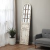 LuxenHome Distressed White Wood Farmhouse Door Leaning Floor & Wall Mirror - 4 of 4