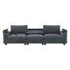 NicBex Sectional Sofa Modern Comfy Cloud Couch Set with Bluetooth Speaker, Drop Down Table, Cup Holders, USB Charger, Storage Armrest - 3 of 4