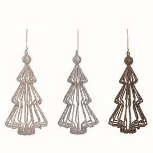 Transpac Metal Dimensional Ornament Set of 3 Christmas Home Decorations - 1 of 1