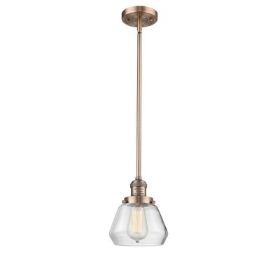 Fulton - 1 Light Stem Hung Mini Pendant In Industrial Style-9 Inches Tall and 7 Inches Wide