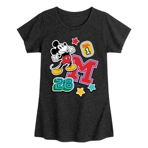 Girls' - Disney - Mickey Mouse Fitted Short Sleeve Graphic T-Shirt - 1 of 4