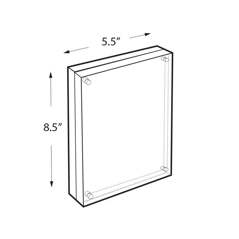 Azar Displays Clear Acrylic Magnetic Photo Frame Block 8.5" x 5.5" Vertical/Horizontal, 4 of 7