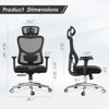 GlasFlength Task and Office Chairs with Support Armrest，Ergonomic, Adjustable，Computer Chair and Gaming Chair, Black, 28.1"*18.1"*48" - 3 of 4