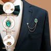 Unique Bargains Men's Rhinestone Flower Design Brooch Pins - 3 of 4