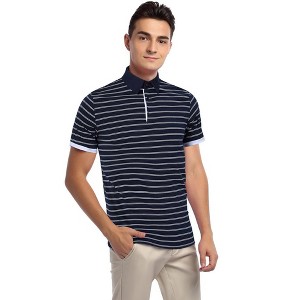 Men's Casual Golf Polo Shirts Athletic T Shirt Long Sleeve Wicking Quick Dry Slim Fit Cotton Sports - 1 of 4