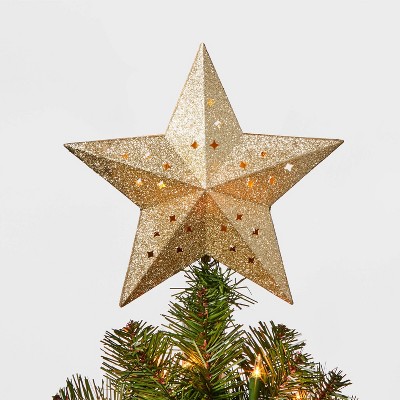 10in 4 LED Light Star Tree Topper Gold - Wondershop™