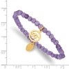 Chisel Stainless Steel Yellow IP-plated Eye of Horus 4mm Purple Jade Beaded Stretch Bracelet - 3 of 3