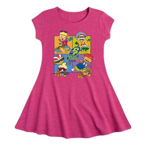 Girls' - Rocket Power - Skate Life Fit & Flair Cap Sleeve Dress - 1 of 3
