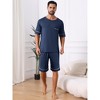 INSPIRE CHIC Men's Summer Short Sleeves Crew Neck with Pockets Nightwear Pajama Set - 4 of 4