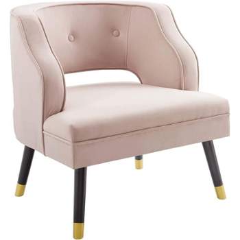 Modway Traipse Button Tufted Open Back Performance Velvet Armchair - Pink