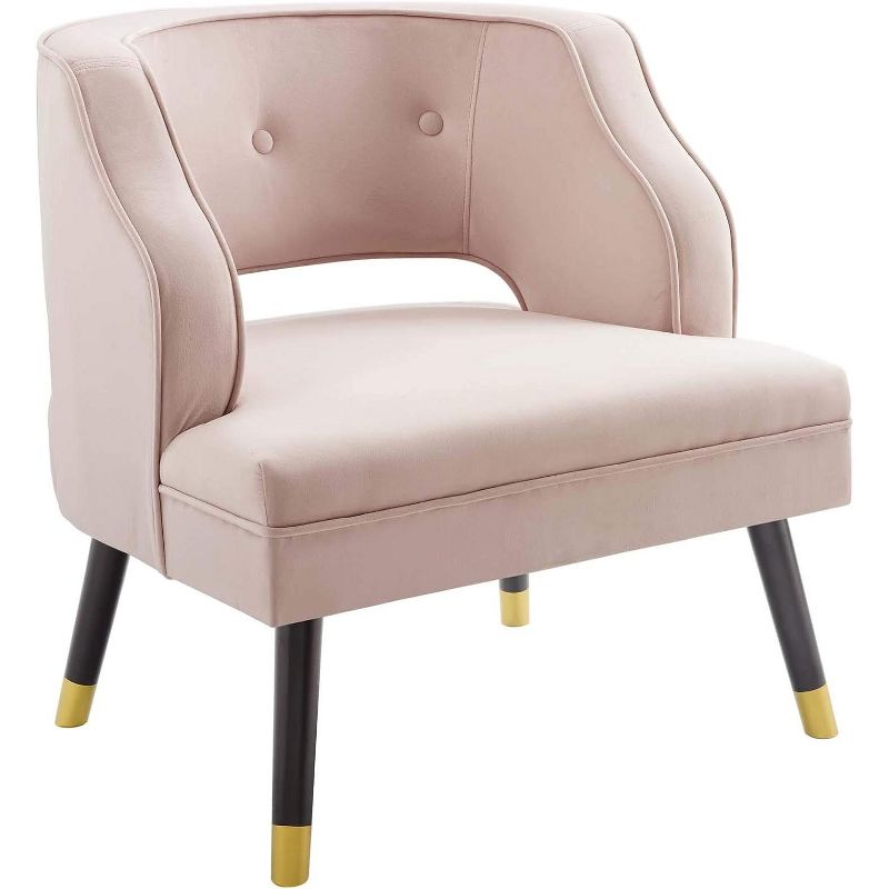 Modway Traipse Button Tufted Open Back Performance Velvet Armchair - Pink, 1 of 2