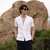 Campus Sutra Men Men's Chalk White Self-Design Block Shirt - 2 of 4