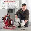 Drain Cleaner Machine, Portable Auto Feed Sewer Snake Auger on Wheels, Drain Cleaning Machine with 4 Cutters & Air-Activated Foot Switch - 3 of 4