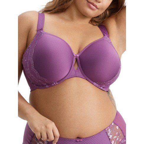 Curvy Couture Women's Cotton Luxe Unlined Wireless Bra Purple Velvet 36H