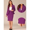 INSPIRE CHIC Women's Collarless Blazer and Formal Pencil Skirt Business Suit Set 2 Pcs - 2 of 4