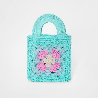 Kids' Crochet Mini Bag- art class™ Teal