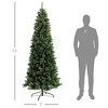 TopComfy Christmas Tree Stand Pencil Artificial Christmas Tree with Auto Open and Realistic Branches, Green, 34.8"*34.8"*88.5" - 3 of 4