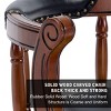 TIRAMISUBEST Seat height 26.5'' Cow top Leather Wooden Bar Stools,360 Degree Swivel Bar Height Chair with Backs for Home Kitchen Counter - 3 of 4