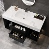 39.4'' Floating Bathroom Vanity with Ceramic Sink, Wall Mounted Modern Cabinet with Soft Close Drawers & Marble Top-3irtyhousy - 2 of 4