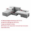 TiramisuBest Convertible 3 in 1 Sleeper Sofa and Sectional Sofa with 4 Storage Space for Living Room,Corduroy Couch With 4 pillows,Corduroy - 3 of 4