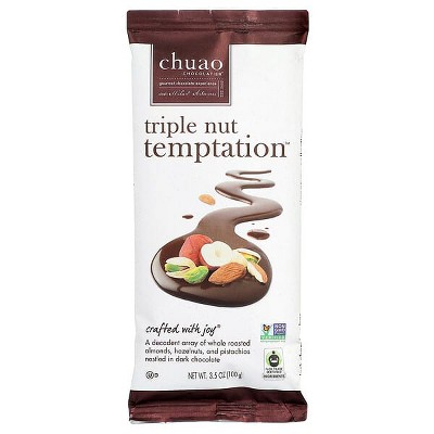 Chuao Chocolatier, Dark Chocolate Bar, Triple Nut Temptation™, 3.5 oz