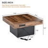 31.4''W Coffee Table Cocktail Table Center Table with LED Light and Charging Station for Living Room -ModernLuxe - 3 of 4
