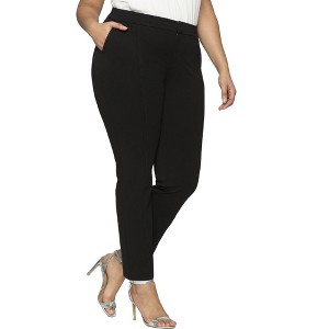 ELOQUII Women's Plus Size Petite The Ultimate Stretch Slim Leg Pant - 1 of 4