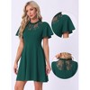 Allegra K Women's Lace Mesh Short Sleeve Ruffle Neck High Low Gothic Dress - 2 of 4