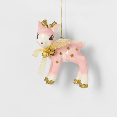 Retro Deer Christmas Tree Ornament Pink/Gold - Wondershop™