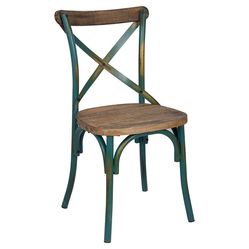 Zaire Side Dining Chair Antique Turquoise - Acme Furniture, 1 of 7