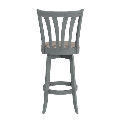 Savana 30" Blue Wirebrush Cream Swivel Wood Barstool