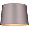 Springcrest Sydnee 14" Top x 16" Bottom x 11" High x 11" Slant Lamp Shade Replacement Medium Gray with Trim Drum Modern Fabric Spider Harp Finial - 3 of 4