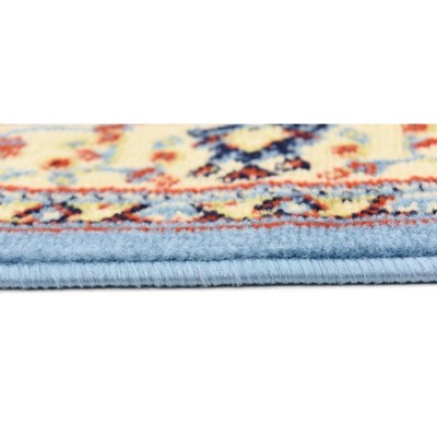 Light Blue Medallion Synthetic 9' x 12' Rectangular Rug
