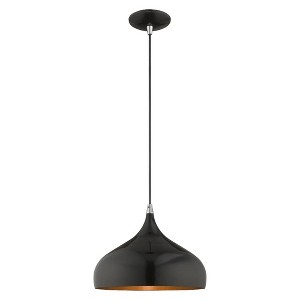 Livex Lighting Amador 1 - Light Pendant in  Shiny Black - 1 of 2