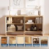 Sideboard Buffet Cabinet, Large Wood Fluted Coffee Bar Console Table with 4 Fluted Doors and Adjustable Shelf for Living Room, Kitchen, Entryway - 4 of 4