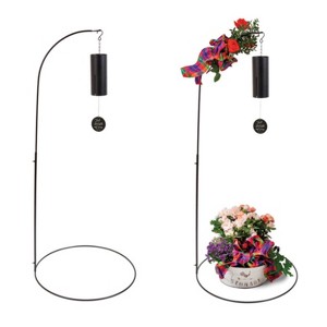 Manual Woodworks and Weavers Black Metal Windchime Stand - 1 of 3