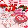 Hachikiko Happy Valentine' s Day Party Supplies, Red White Heart Love Paper Dinner Dessert Plates and Napkins Set Red Heart Disposable Tableware - 4 of 4
