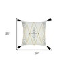 HomeRoots 20" X 20" Off-White Black And Cream 100% Cotton Geometric Zippered Pillow - 3 of 4