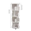 YIYIBYUS 360° Rotating Book Shelf Bookcase 5-tier Spinning Bookcase Storage Rack WIth Wheel - 3 of 4